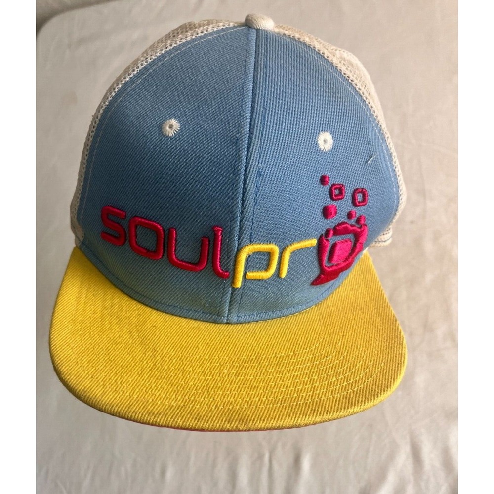 SoulPro Authentic Snapback Mesh Color block Blue Yellow‎ Pink Adult Hat Cap
